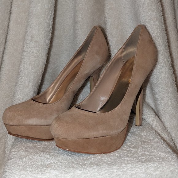 Suede Platform Heels - Picture 1 of 3